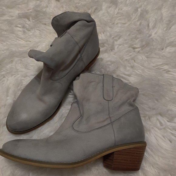 Cromn Vintage Leather Boots Size 9 Grey - Picture 2 of 3